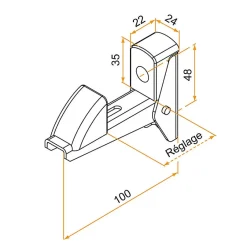 Tirard 2 Arrêts Automatique, Aluminium, pour Volet Battant, Noir, Fixation par Vis