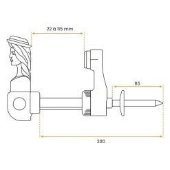 2 Arrêts de Volet Battant, Tête de Bergère, Blanc, à Visser, Butée Réglable 22 à 115 mm,-Torbel Online