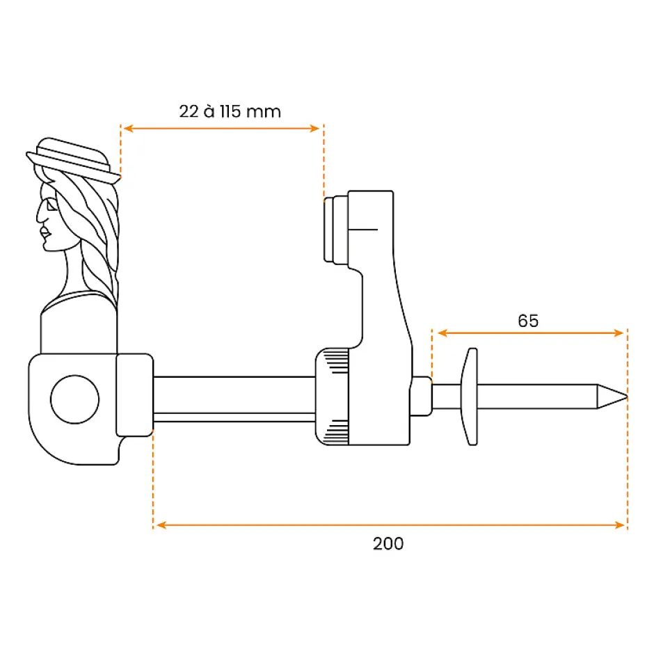 2 Arrêts de Volet Battant, Tête de Bergère, Blanc, à Visser, Butée Réglable 22 à 115 mm,-Torbel Online