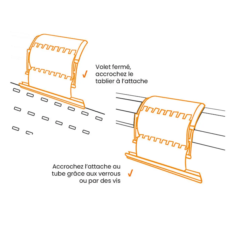 Zurfluh-Feller 4 Attaches de Tablier, Octoclick, Ep. 8 à 15 mm, Tube OCTO, Verrou pour Volet Roulant
