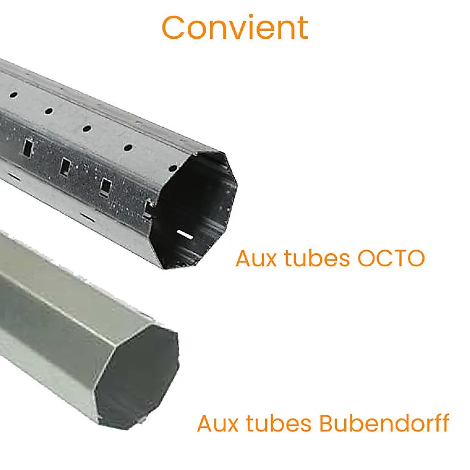 Zurfluh-Feller 4 Attaches de Tablier, Octoclick, Ep. 8 à 15 mm, Tube OCTO, Verrou pour Volet Roulant
