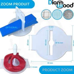 250 Bagues de Protection Anti-friction Pour Croisillon Autonivelant (Cale et Vis) - Diamwood-Diamwood Expert En Equipement Outlet