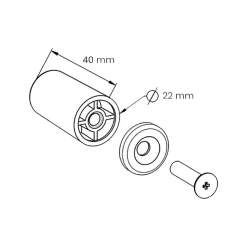 10 Butées d'Arrêt, Anthracite, Longueur 40 mm, pour Volet Roulant Motorisé ou Manuel-Zurfluh-Feller New