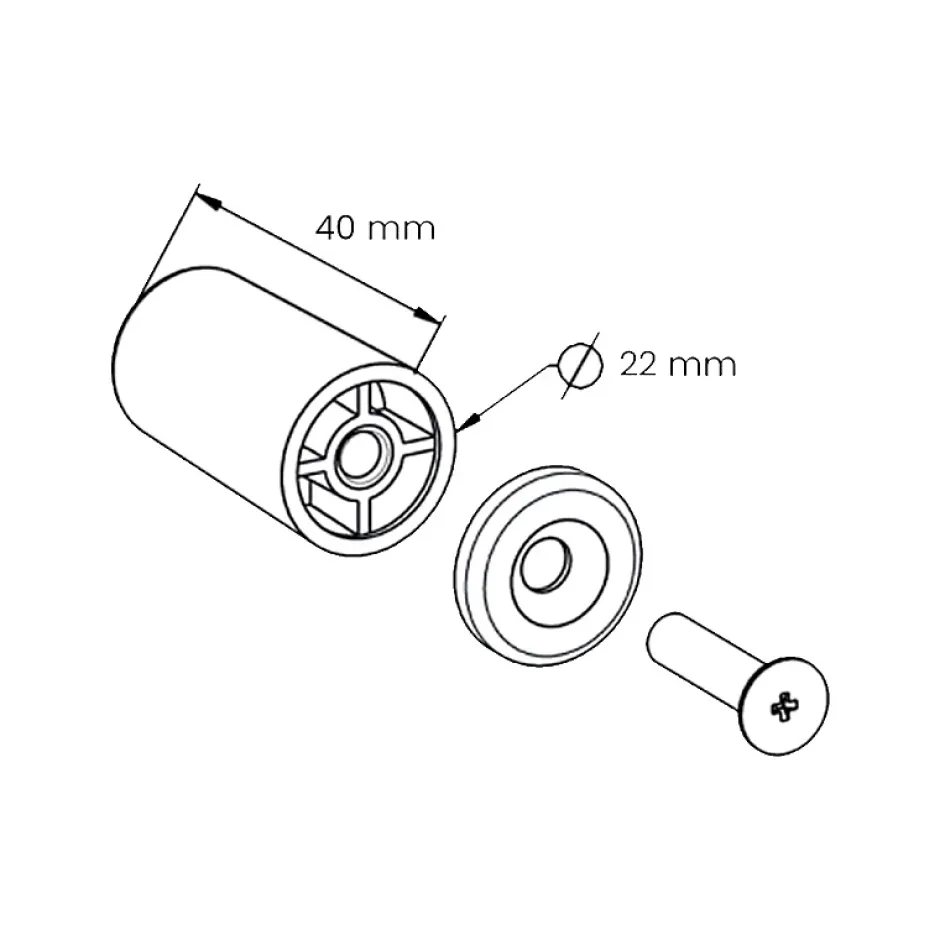 Zurfluh-Feller 10 Butées d'Arrêt, Blanc, Longueur 40 mm, pour Volet Roulant Manuel ou Motorié