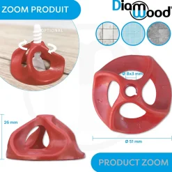 Diamwood Expert En Equipement 100 Cadrans de Croisillons Autonivelants à Visser pour Tige D. 8 x 3 mm - Diamwood