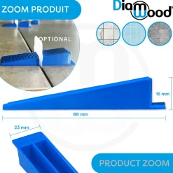 Diamwood Expert En Equipement 250 Cales Autonivelantes pour Croisillons l. 23 x L. 88 mm - Diamwood