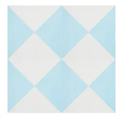 4 Carreaux de ciment véritable 0,16m2 / Carreaux de ciment artisanaux pour sol et mur coloris Bleu - l.20 x L.20cm-Pegane