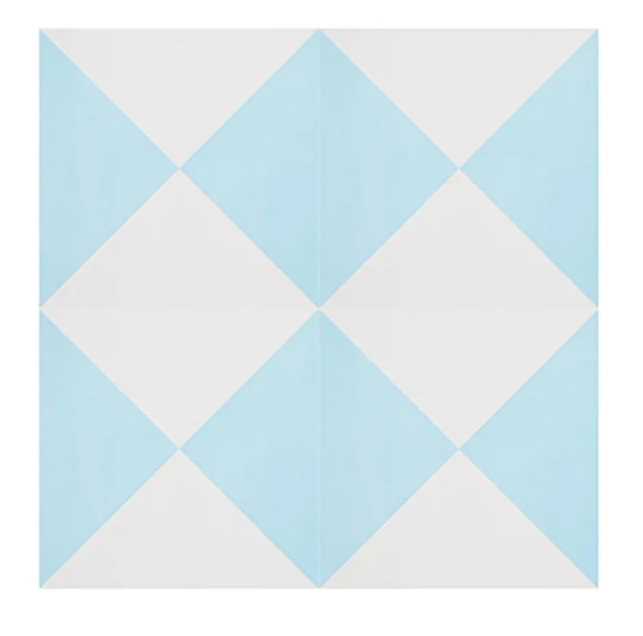 4 Carreaux de ciment véritable 0,16m2 / Carreaux de ciment artisanaux pour sol et mur coloris Bleu - l.20 x L.20cm-Pegane