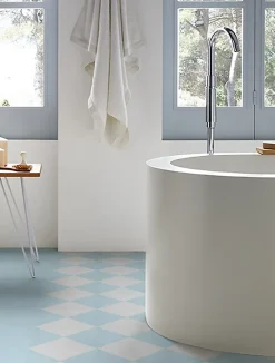 4 Carreaux de ciment véritable 0,16m2 / Carreaux de ciment artisanaux pour sol et mur coloris Bleu - l.20 x L.20cm-Pegane