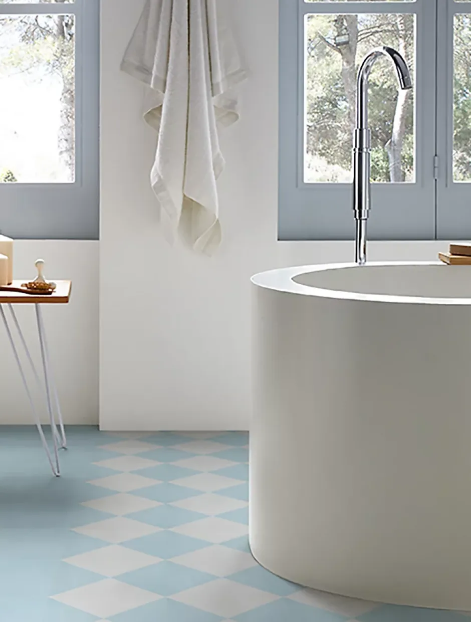 4 Carreaux de ciment véritable 0,16m2 / Carreaux de ciment artisanaux pour sol et mur coloris Bleu - l.20 x L.20cm-Pegane