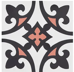 4 Carreaux de ciment véritable 0,16m2 / Carreaux de ciment artisanaux Multicolore pour sol et mur - l.20 x L.20 cm-Pegane