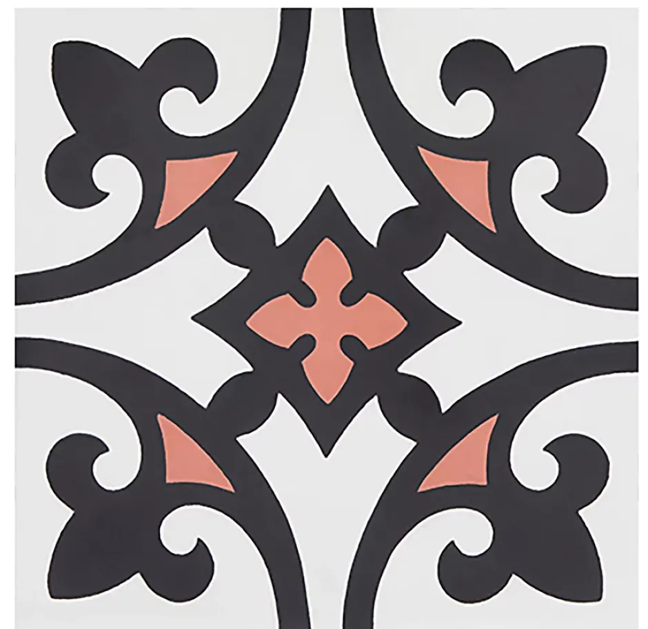 4 Carreaux de ciment véritable 0,16m2 / Carreaux de ciment artisanaux Multicolore pour sol et mur - l.20 x L.20 cm-Pegane