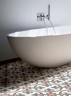 4 Carreaux de ciment véritable 0,16m2 / Carreaux de ciment artisanaux Multicolore pour sol et mur - l.20 x L.20 cm-Pegane