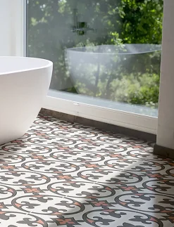 4 Carreaux de ciment véritable 0,16m2 / Carreaux de ciment artisanaux Multicolore pour sol et mur - l.20 x L.20 cm-Pegane