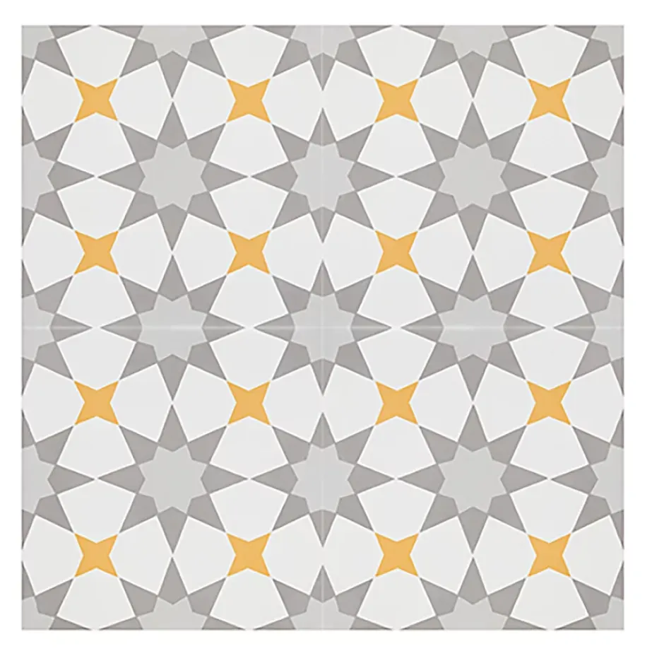 Pegane 4 Carreaux de ciment véritable 0,16m2 / Carreaux de ciment artisanaux pour sol et mur Multicolore - l.20 x L.20 cm