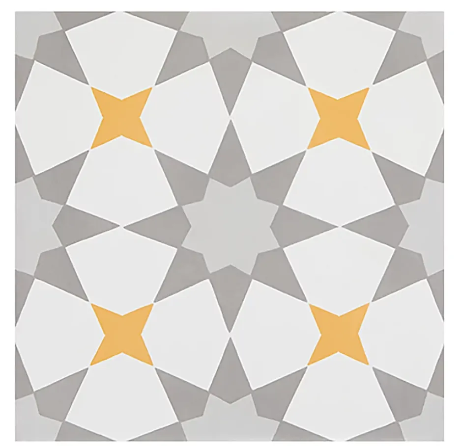 Pegane 4 Carreaux de ciment véritable 0,16m2 / Carreaux de ciment artisanaux pour sol et mur Multicolore - l.20 x L.20 cm