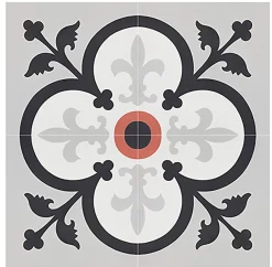 4 Carreaux de ciment véritable 0,16m2 / Carreaux de ciment artisanaux pour sol et mur multicolore - l.20 x L.20cm-Pegane Discount