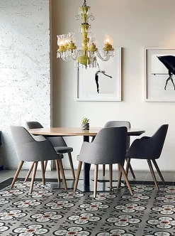 4 Carreaux de ciment véritable 0,16m2 / Carreaux de ciment artisanaux pour sol et mur multicolore - l.20 x L.20cm-Pegane Discount