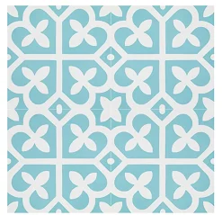 Pegane 4 Carreaux de ciment véritable 0,16m2 / Carreaux de ciment artisanaux coloris bleu pour sol et mur - l.20 x L.20 cm