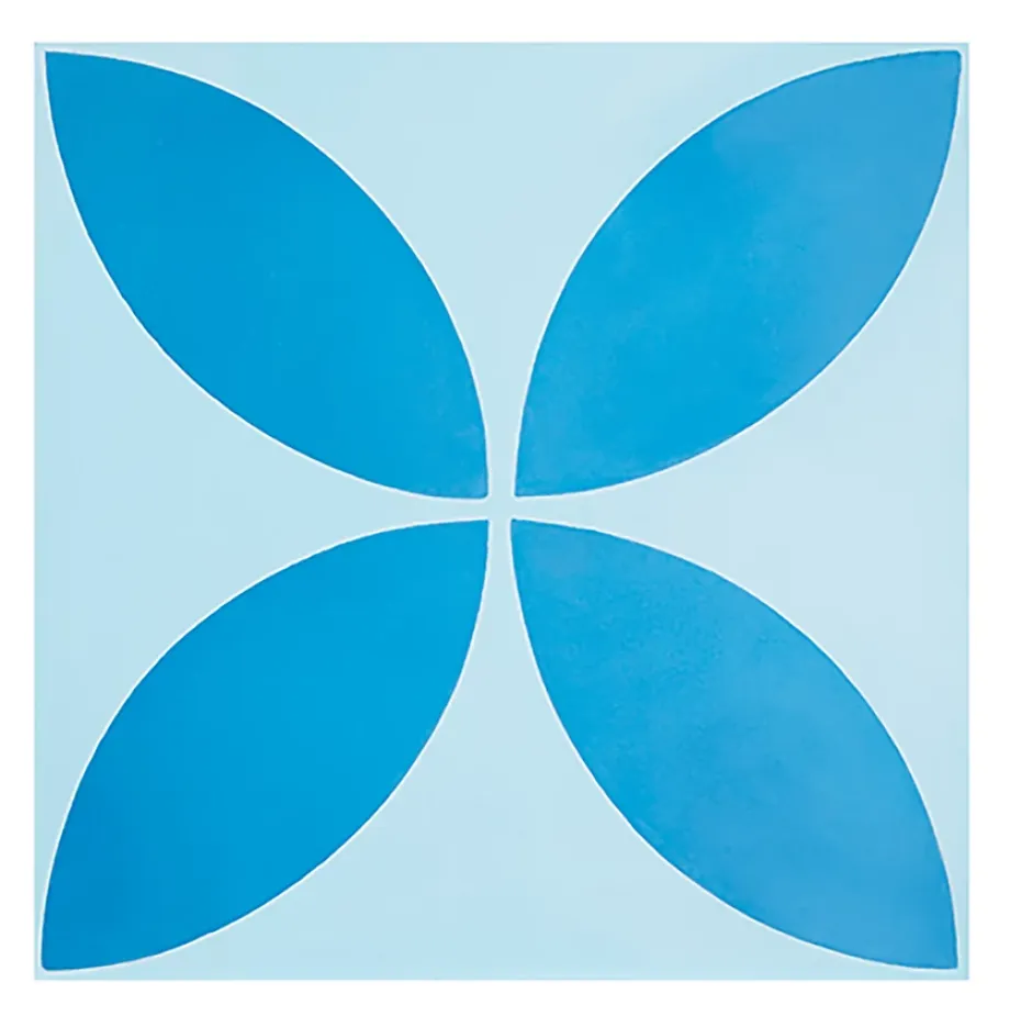 Pegane 4 Carreaux de ciment véritable 0,16m2/ Carreaux de ciment artisanaux coloris Bleu pour sol et mur - l.20 x L.20cm