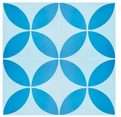 Pegane 4 Carreaux de ciment véritable 0,16m2/ Carreaux de ciment artisanaux coloris Bleu pour sol et mur - l.20 x L.20cm