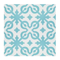 4 Carreaux de ciment véritable 0,16m2 / Carreaux de ciment artisanaux coloris Bleu pour sol et mur - l.20 x L.20 cm-Pegane New