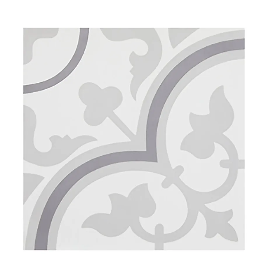 Pegane 4 Carreaux de ciment véritable 0,16m2 / Carreaux de ciment artisanaux pour sol et mur coloris Gris - l.20 x L.20cm