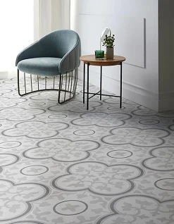 Pegane 4 Carreaux de ciment véritable 0,16m2 / Carreaux de ciment artisanaux pour sol et mur coloris Gris - l.20 x L.20cm