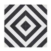 Pegane 4 Carreaux de ciment véritable 0,16m2 / Carreaux de ciment artisanaux coloris noir/blanc pour sol et mur - l.20 x L.20 cm