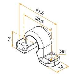 4 Colliers plats, Noir, Composite, pour Espagnolette de Volet Battant-Tirard Clearance