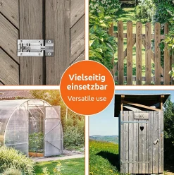 Deko 2 loquets à pêne dormant en acier inoxydable avec pênes coulissants pour portes, portails de jardin, acier inoxydable