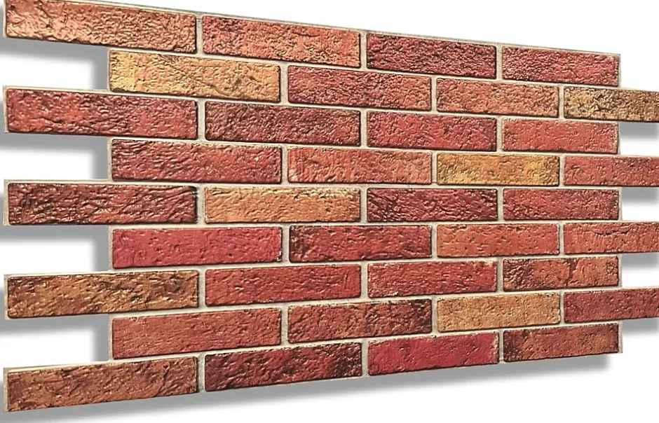 Ikhemalarka 4 m² 10 panneaux PVC 3D effet pierre muraux & de plafond, revêtement imitation carrelage CPVC08