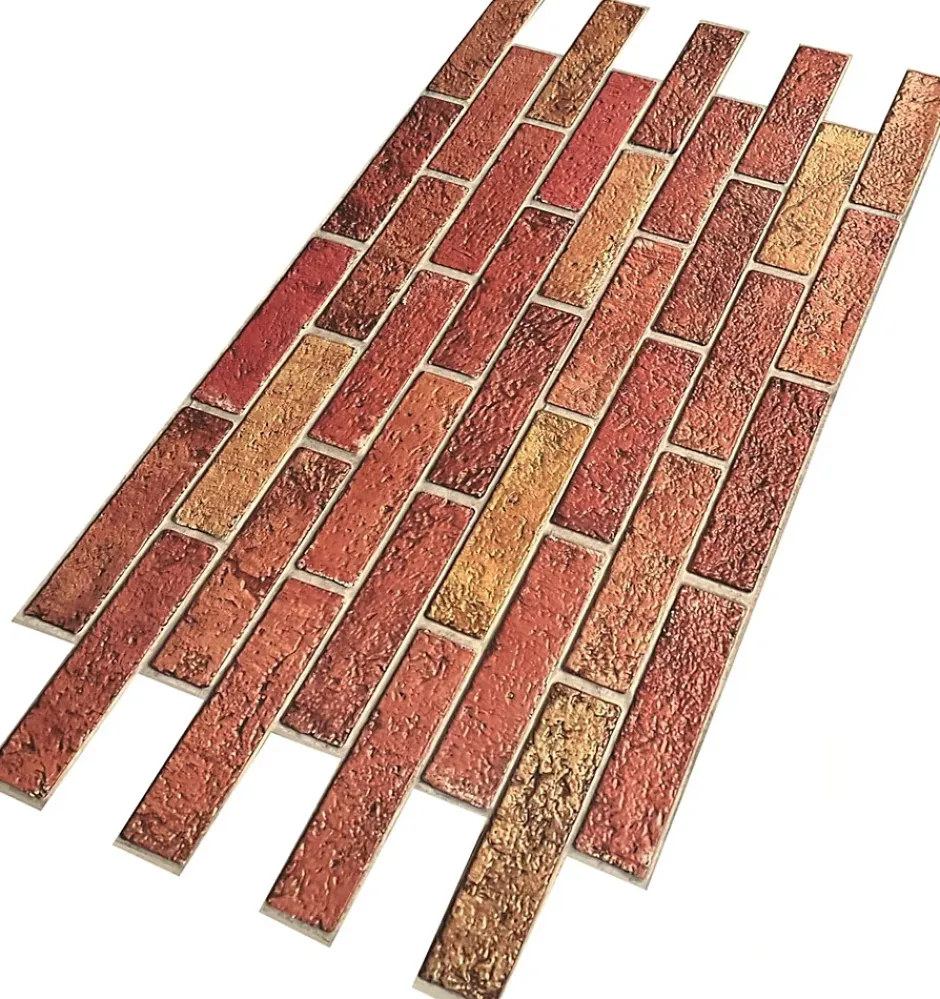 Ikhemalarka 4 m² 10 panneaux PVC 3D effet pierre muraux & de plafond, revêtement imitation carrelage CPVC08