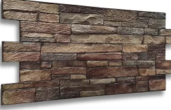 4 m² 10 panneaux PVC 3D effet pierre muraux & de plafond, revêtement imitation carrelage CPVC09-Ikhemalarka