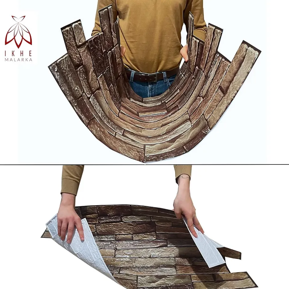 4 m² 10 panneaux PVC 3D effet pierre muraux & de plafond, revêtement imitation carrelage CPVC09-Ikhemalarka