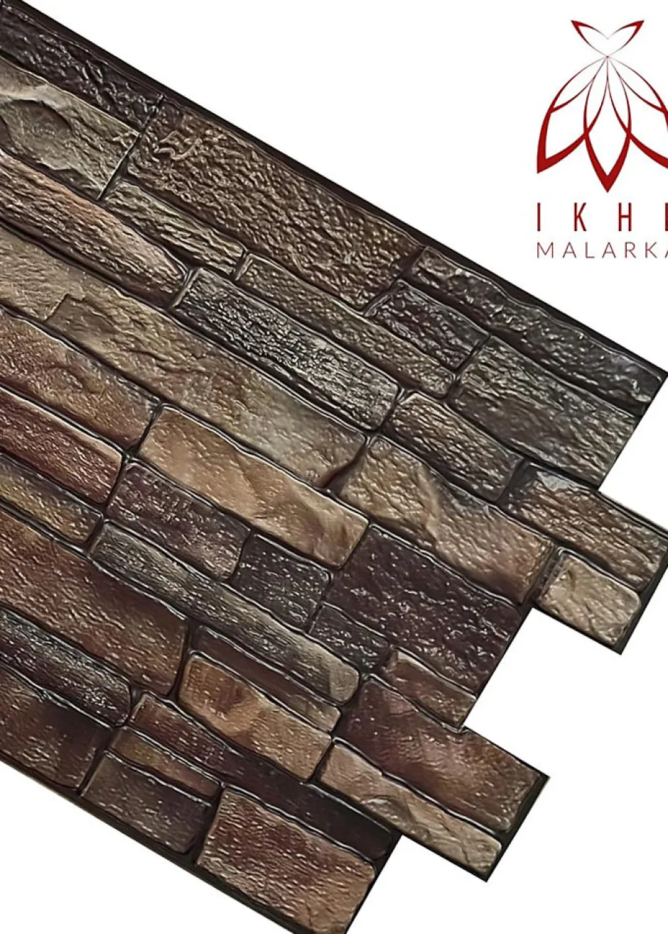 4 m² 10 panneaux PVC 3D effet pierre muraux & de plafond, revêtement imitation carrelage CPVC09-Ikhemalarka
