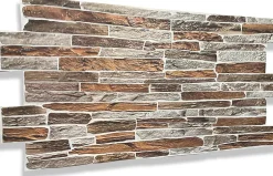 Ikhemalarka 4 m² 10 panneaux PVC 3D effet pierre muraux & de plafond, revêtement imitation carrelage CPVC9