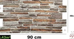 Ikhemalarka 4 m² 10 panneaux PVC 3D effet pierre muraux & de plafond, revêtement imitation carrelage CPVC9