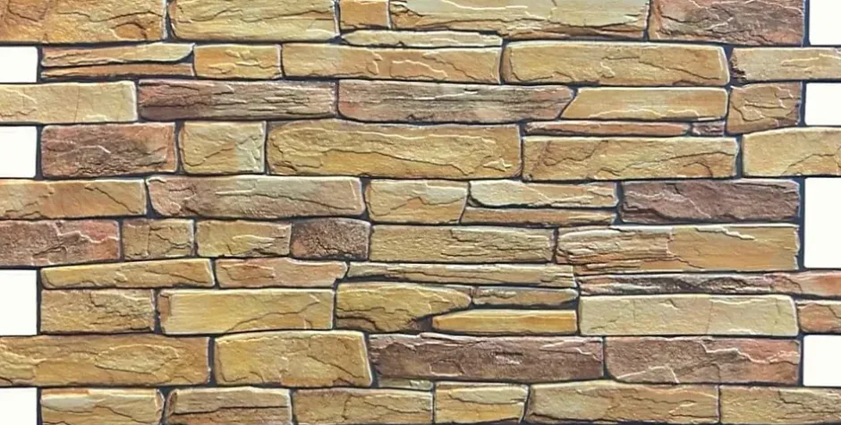 4 m² 10 panneaux PVC 3D effet pierre muraux & de plafond, revêtement imitation carrelage Sand Stone Slate-Ikhemalarka Outlet