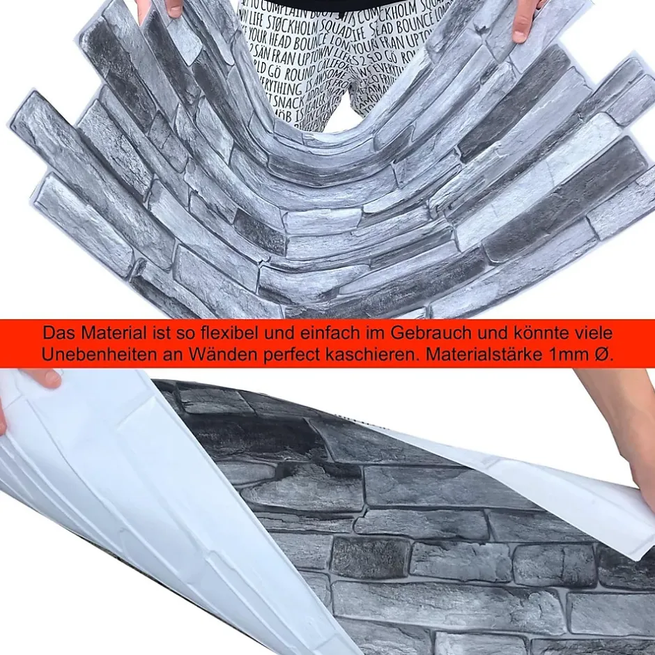 4 m² 10 panneaux PVC 3D effet pierre muraux & de plafond, revêtement imitation carrelage Sand Stone Slate-Ikhemalarka Outlet