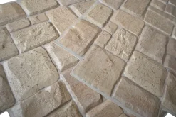 Ikhemalarka 4 m² 10 panneaux PVC 3D effet pierre muraux & de plafond, revêtement imitation carrelage Beige Stone