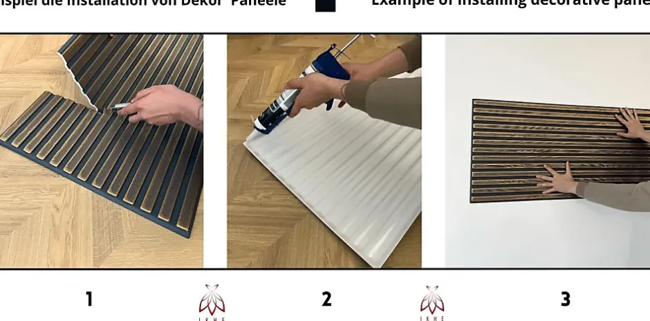 Ikhemalarka 6 m2 12 pièces Panneaux muraux de plafond en polystyrène Effet lamelle Décor Imitation Lamelle Revêtement léger XL Slats Gold