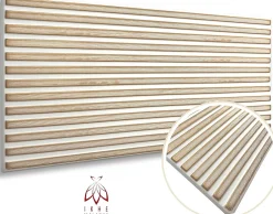 Ikhemalarka 6 m2 12 pièces Panneaux muraux de plafond en polystyrène Effet Lattes Décor Imitation Lamelle Revêtement léger Slats White Gold