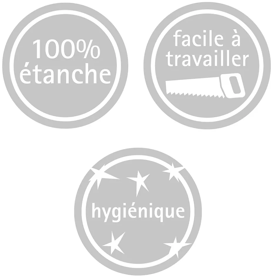 2 panneaux muraux de salle de bains l.90+120 x H.210 cm, blanc brillant, DécoDesign-Schulte Clearance