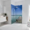 2 panneaux muraux de salle de bains l.90+90 x H.210 cm, décor Maldives, DécoDesign-Schulte Online