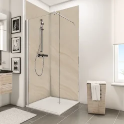 2 panneaux muraux salle de bains l.100 x H.210 cm, effet pierre arcose, DécoDesign Décor-Schulte Online