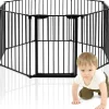 Giantex 8 Pcs Barrieres de Securite Extensible a Pression Grill DIY Protection pour Bebe Animaux Cheminee Escalier Noir