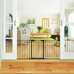 Giantex 8 Pcs Barrieres de Securite Extensible a Pression Grill DIY Protection pour Bebe Animaux Cheminee Escalier Noir