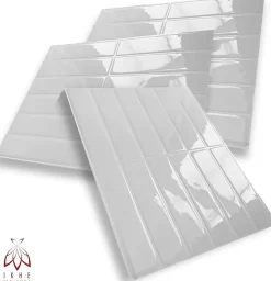 40 pièces 2,6m2 Panneaux de 3D Carreaux en plastique autocollants Revêtement mural imperméable Carreaux-Ikhemalarka