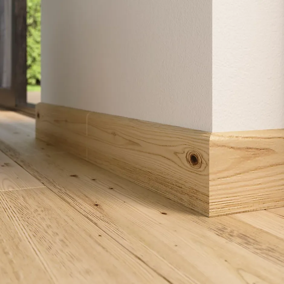 GoodHome 4 Plinthes carrelage effet bois brut mat L.60 x l.7 cm x ép.8 mm, Basilio